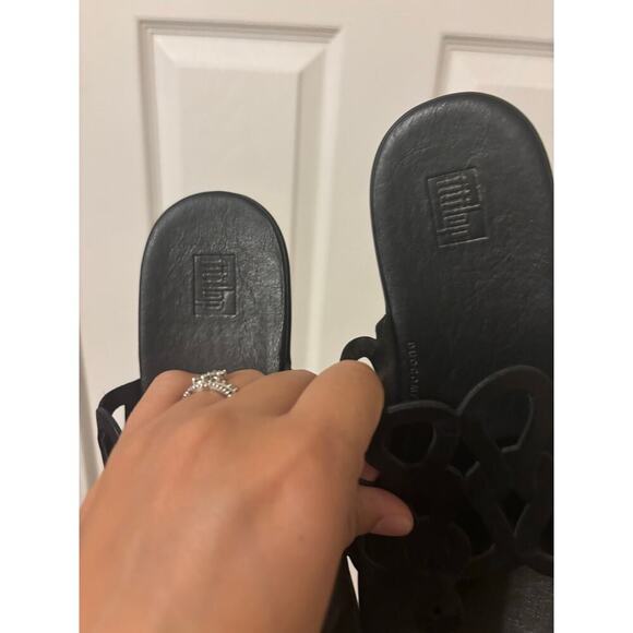 Fitflop Elodie entwined loops black flip flop sandals sz 6 - Picture 6 of 9